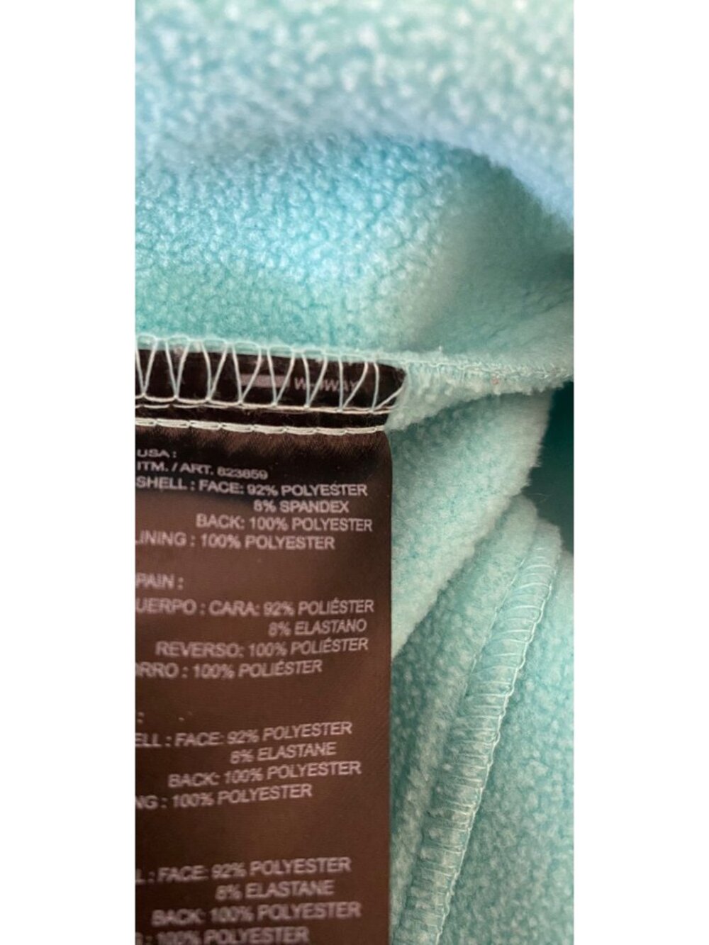 Kirkland Signature Aqua Hooded Softshell Jacket Fleece Lining Zip Pockets XL - Picture 4 of 9